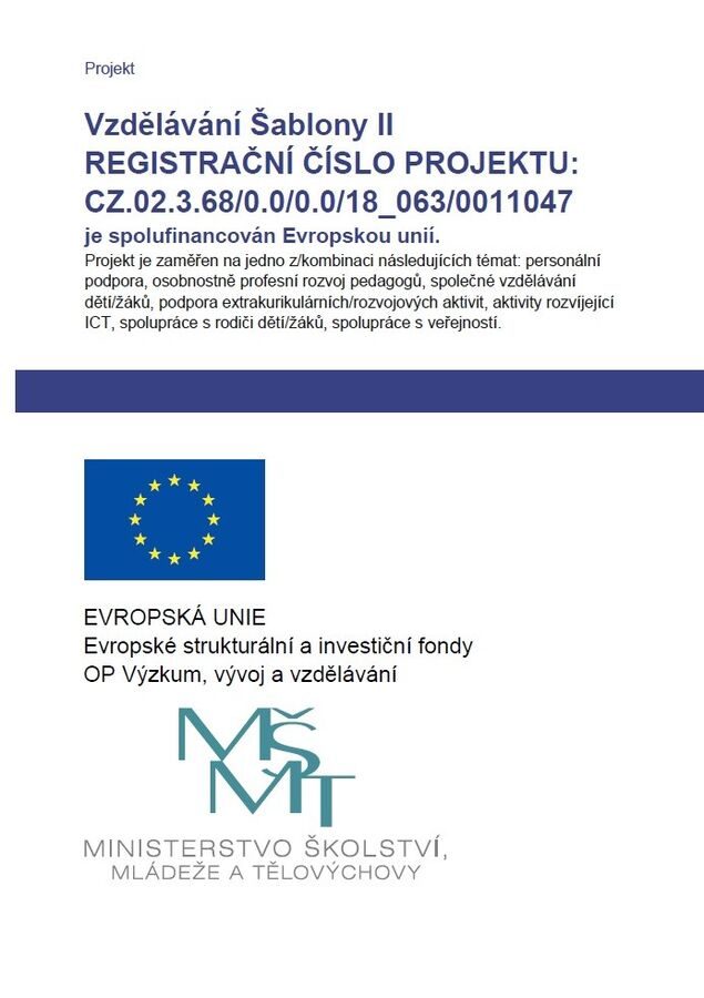 Education – Templates II (Šablony II) for AMA SCHOOL and Sovička